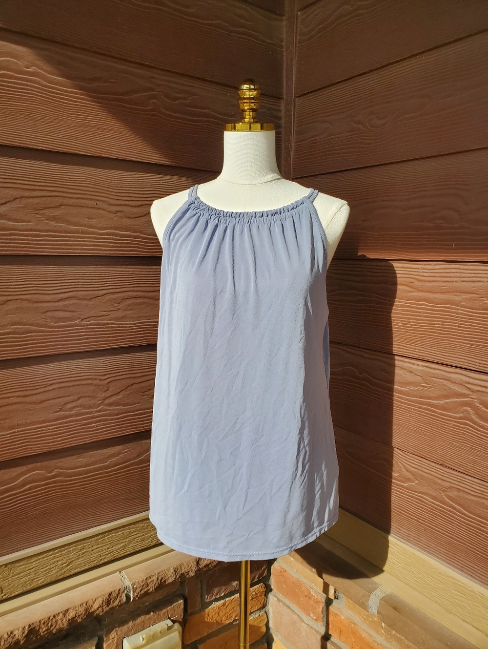 Green Envelope Los Angeles Powder Blue Sleeveless Women's Blouse Size Large EUC